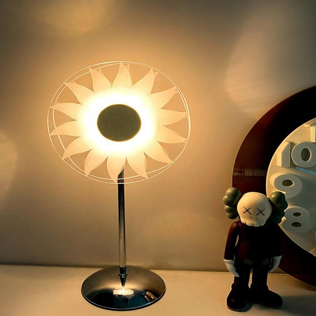 Windmill Sunflower LED Crystal Lamp – Radiant Elegance