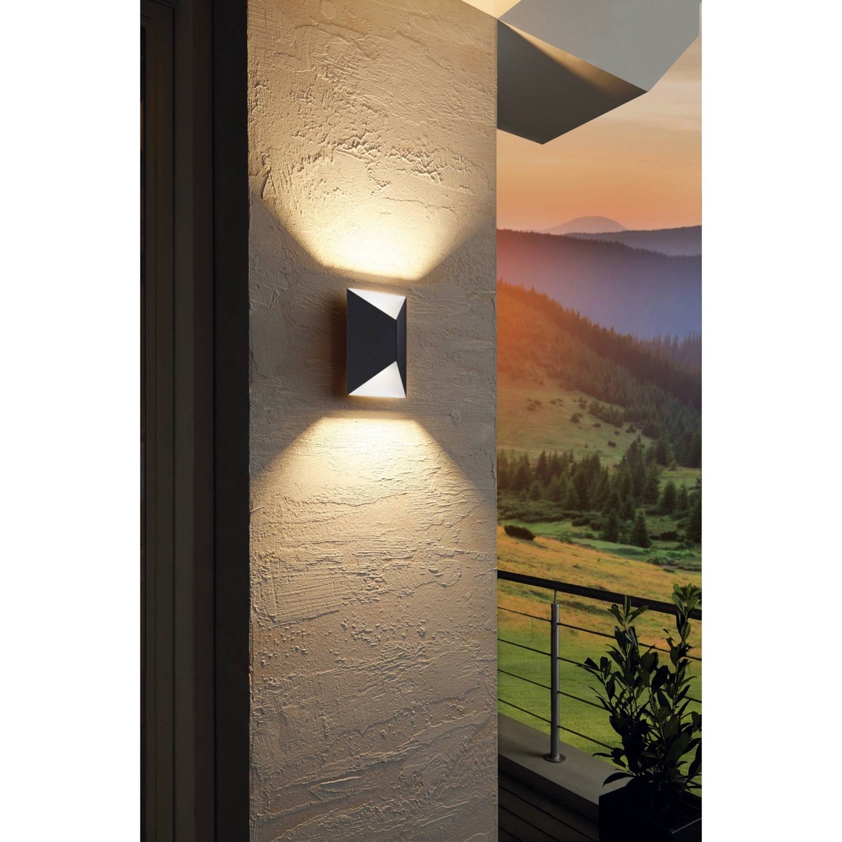 93994 Predazzo 2-Light LED Exterior Wall Light In Anthracite And White