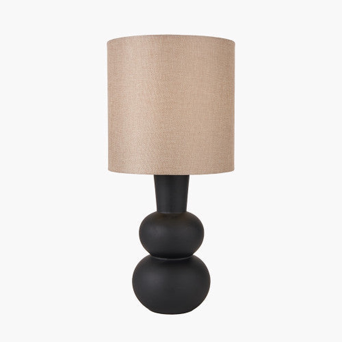 Aaliyah Curved Bottle Ceramic Table Lamp – White/Black