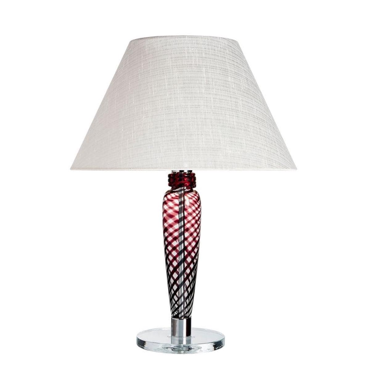 Carlo Moretti Bricola table lamp black and coral in Murano glass