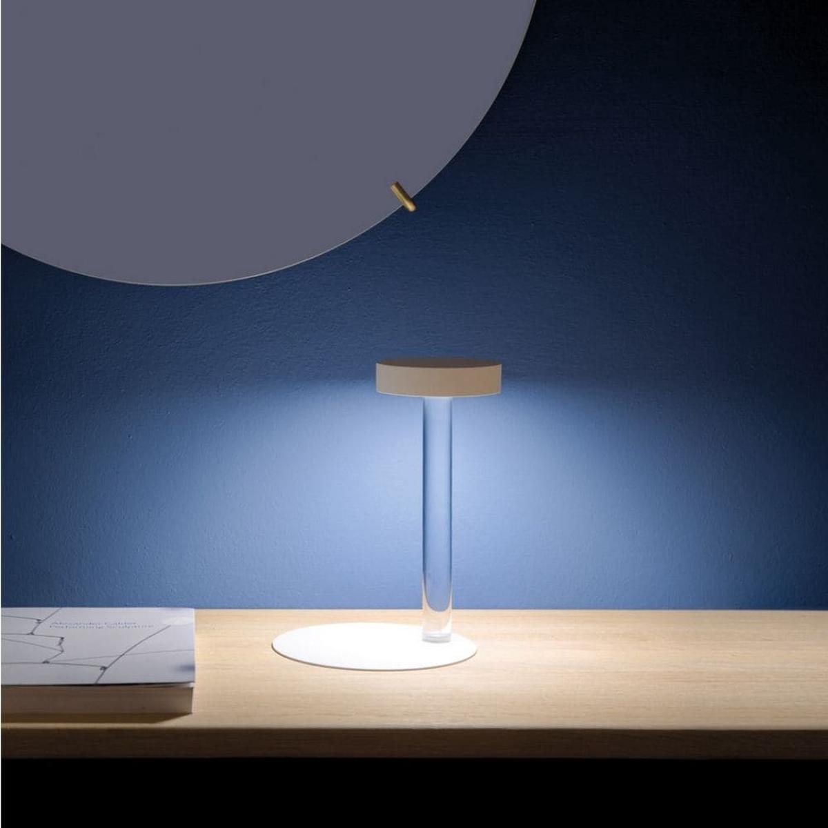 Davide Groppi Tetatet Flte portable table lamp matt white