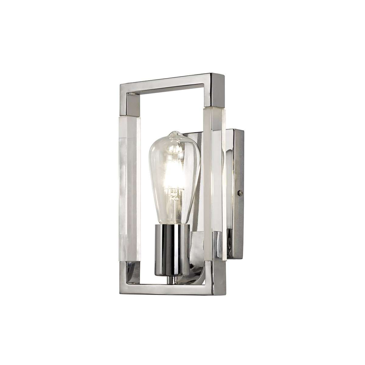 IL32784 Canto Wall Lamp 1 Light E27 Polished Nickel/Acrylic