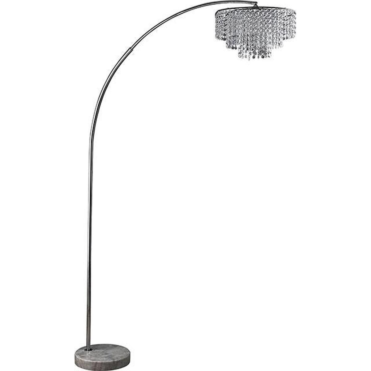 Julie Chrome 62″H Crystal Chrome Arch Lamp