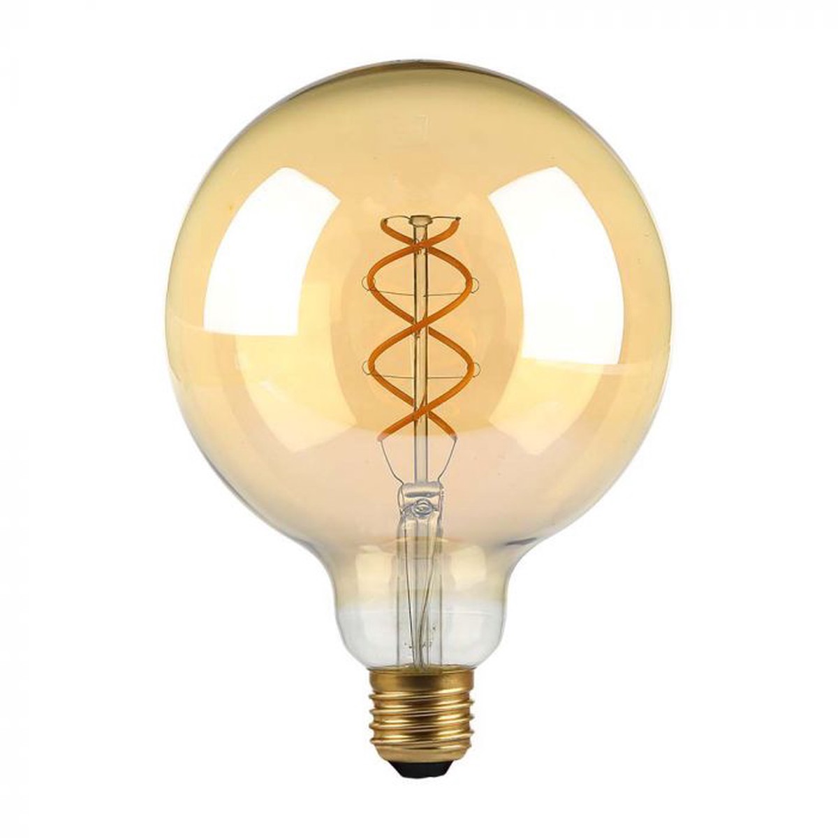 LED E27 FILAMENT LAMP AMBER COVER G125 5W WW 300lm 300 125X173