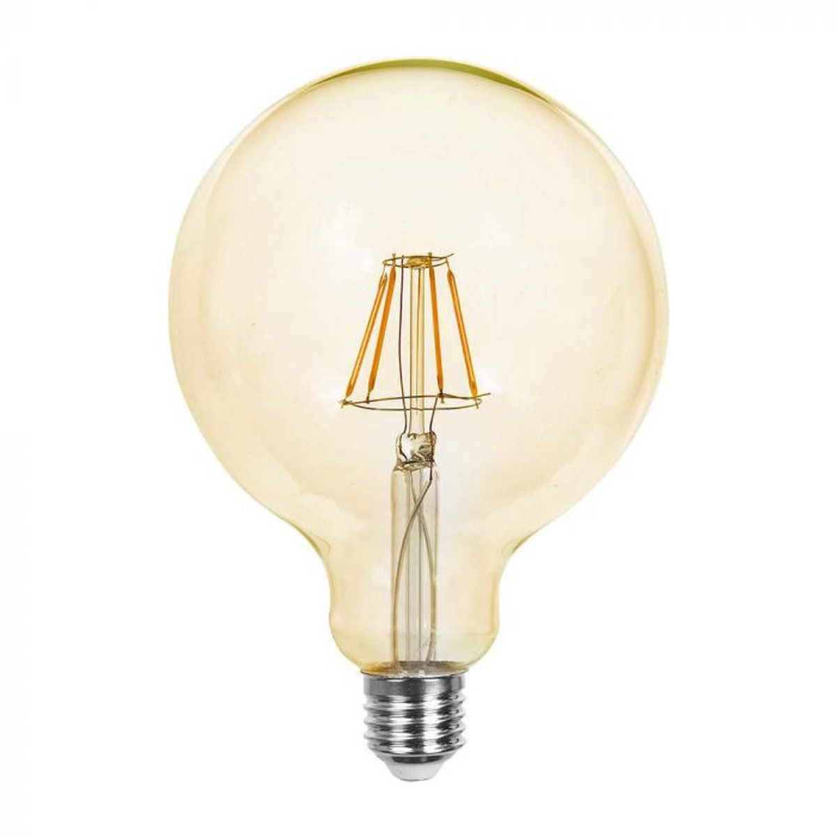 LED E27 FILAMENT LAMP AMBER COVER G125 6W WW 550lm 300 125×173