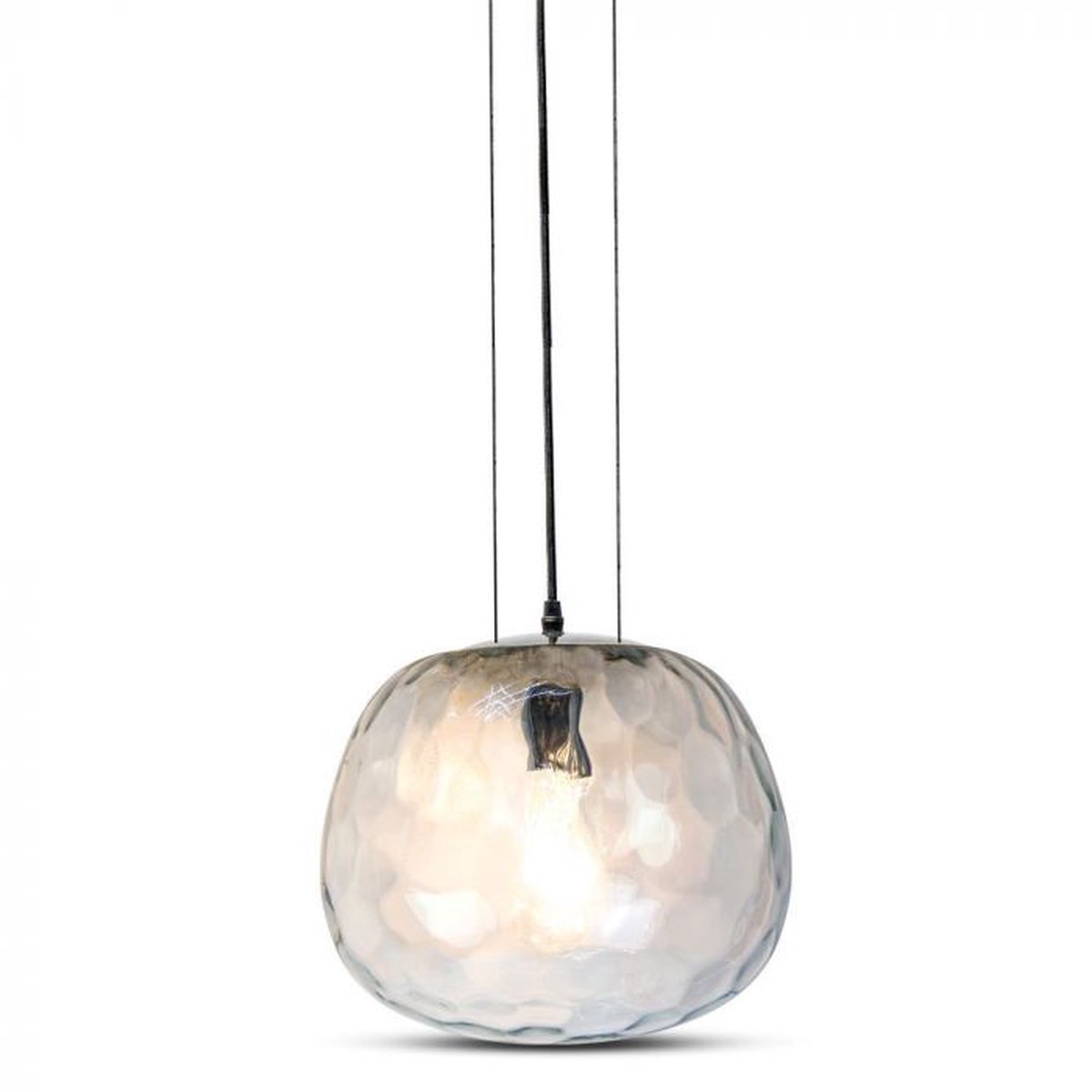 LED E27 PENDANT DESIGNER 3-WIRE SUSPENSION TRANSPARENT CHROME 30X26.5X100 GLASS