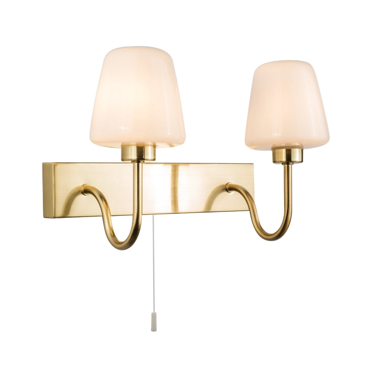 Marina IP44 Double Bathroom Wall Light- Satin Brass/ Polished Chrome Finish