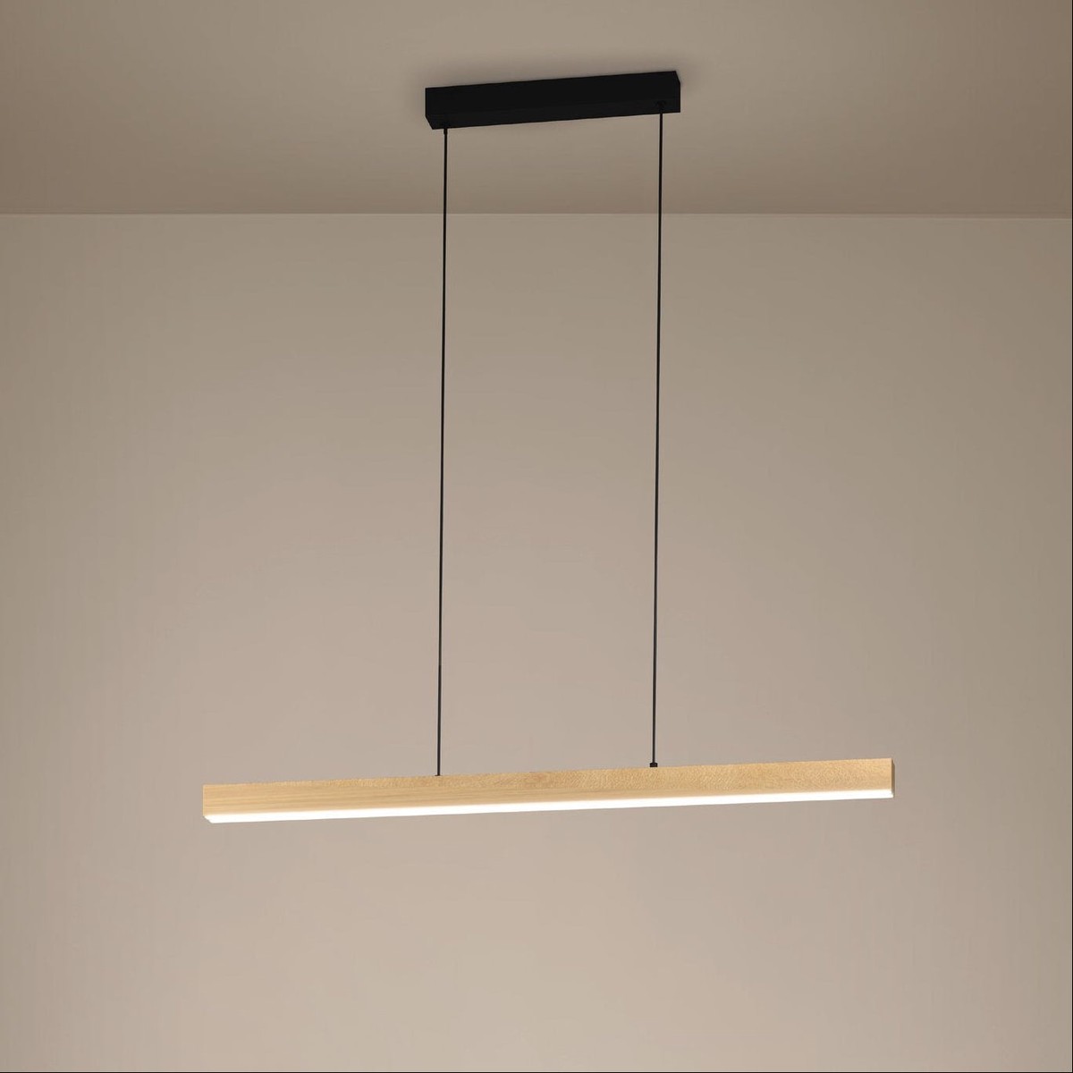 Montebuono Extendable Length LED Linear Pendant in Faux Wood Finish