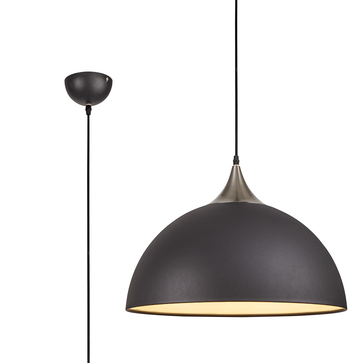 NL81989 Ava 50cm Large Pendant Graphite/Satin Nickel