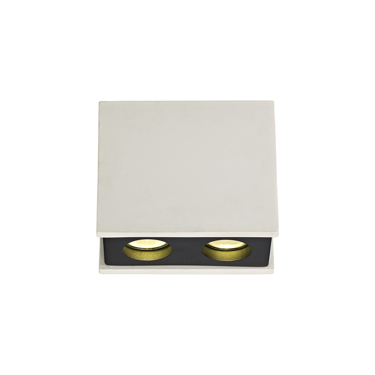 NLK01129 Inigo 2 Light Ceiling White Paintable Gypsum With Matt Black Cover
