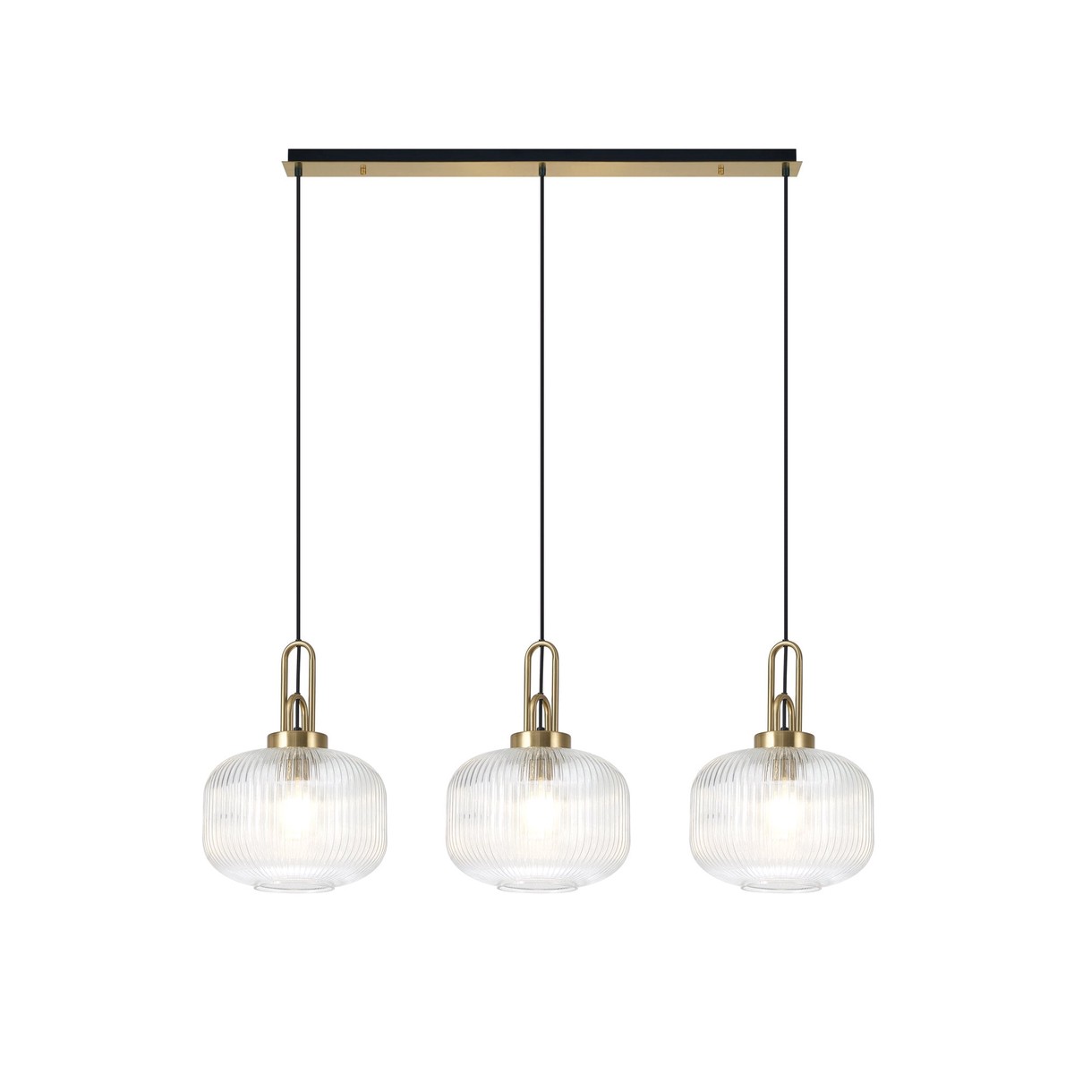 NLK06119 Acme 3 Light Linear Pendant Brass Gold Matt Black