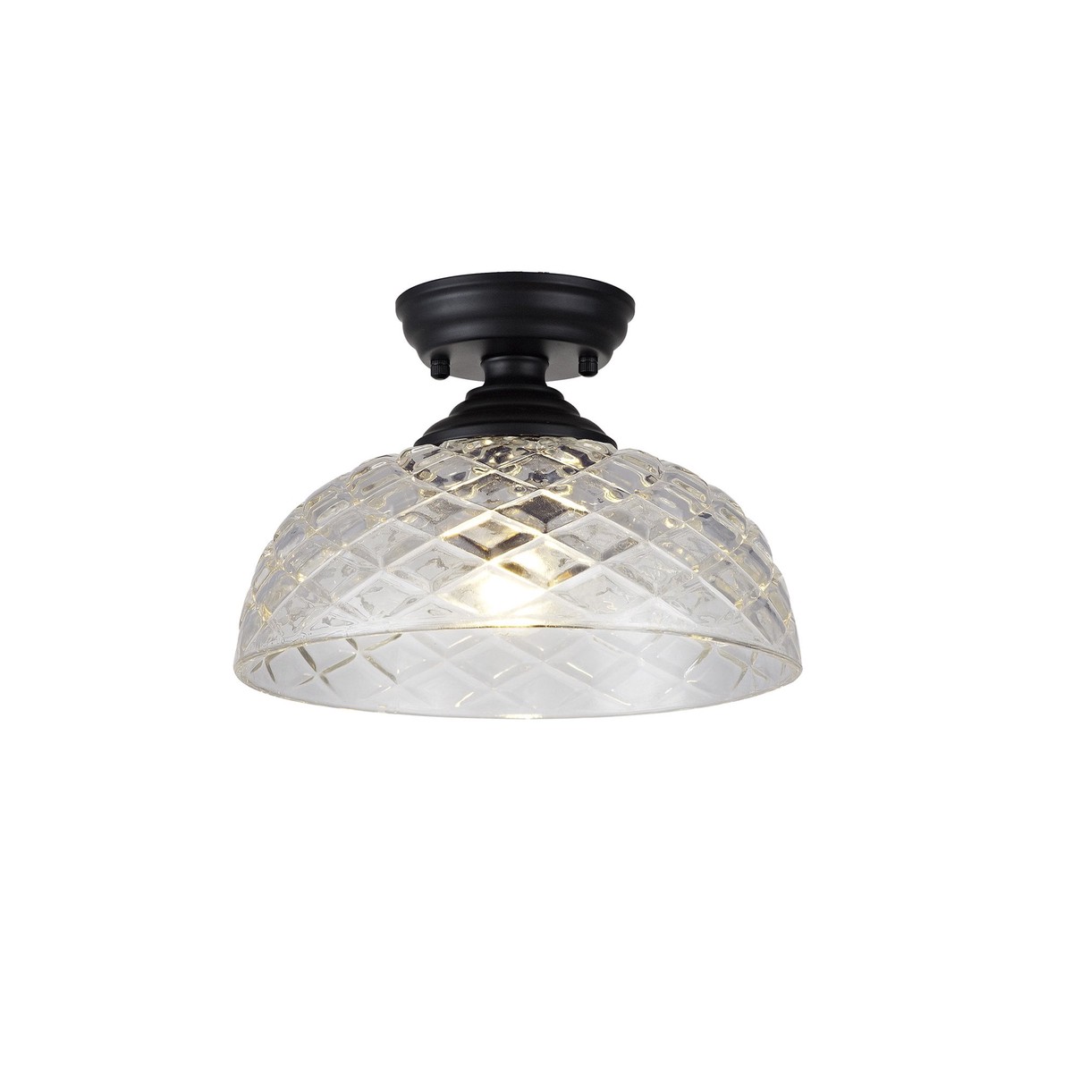 NLK16109 Tabion 1 Light Flush Ceiling Light Matt Black Clear
