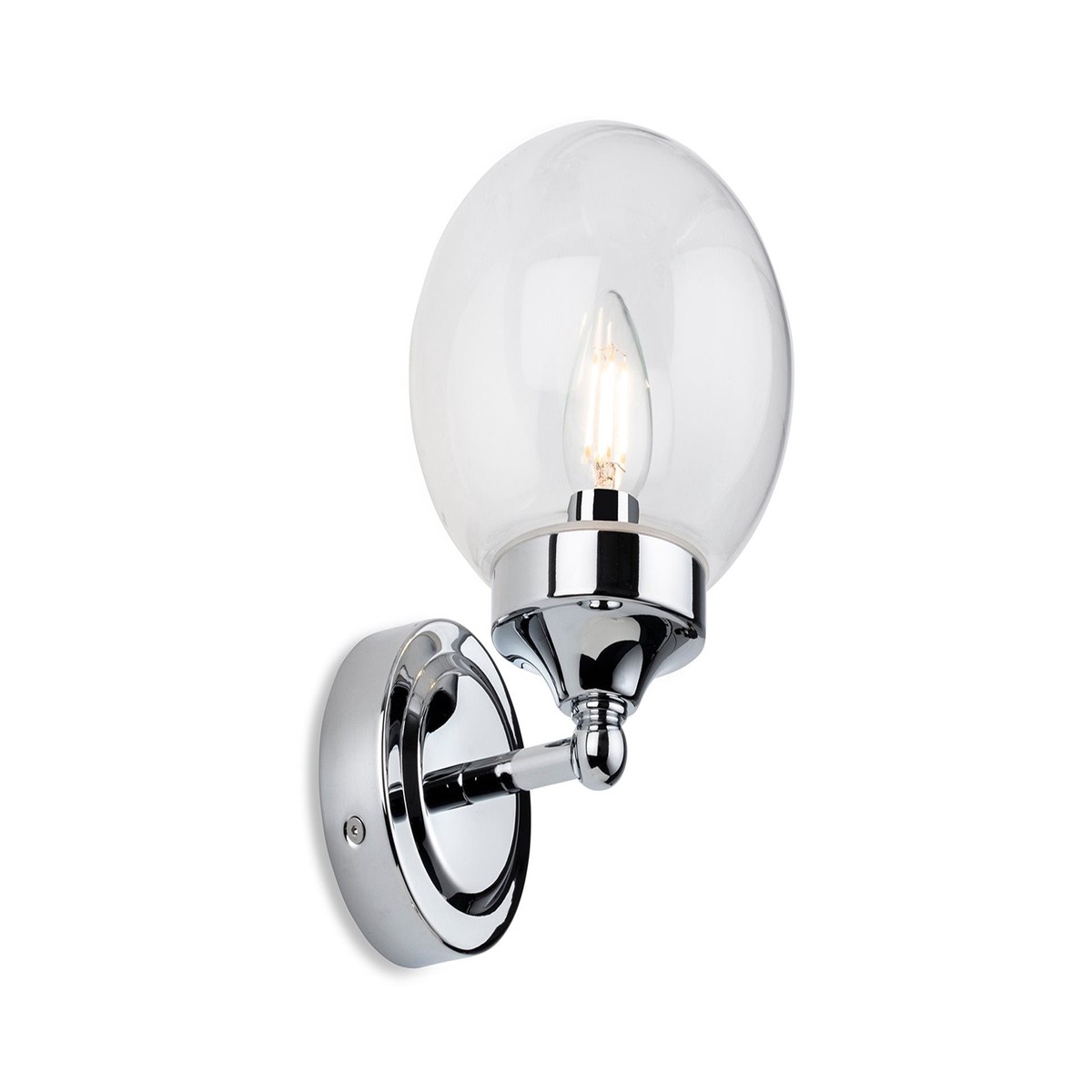 Oscar Wall Light- Chrome with Clear Glass