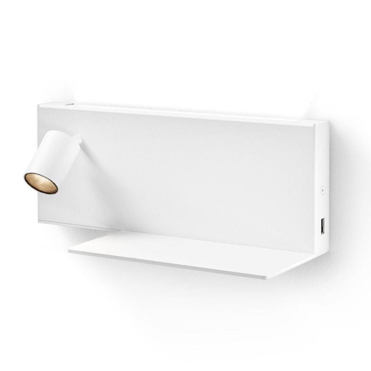 Panzeri Jay wall lamp LED with right shelf by Studio Tecnico Panzeri