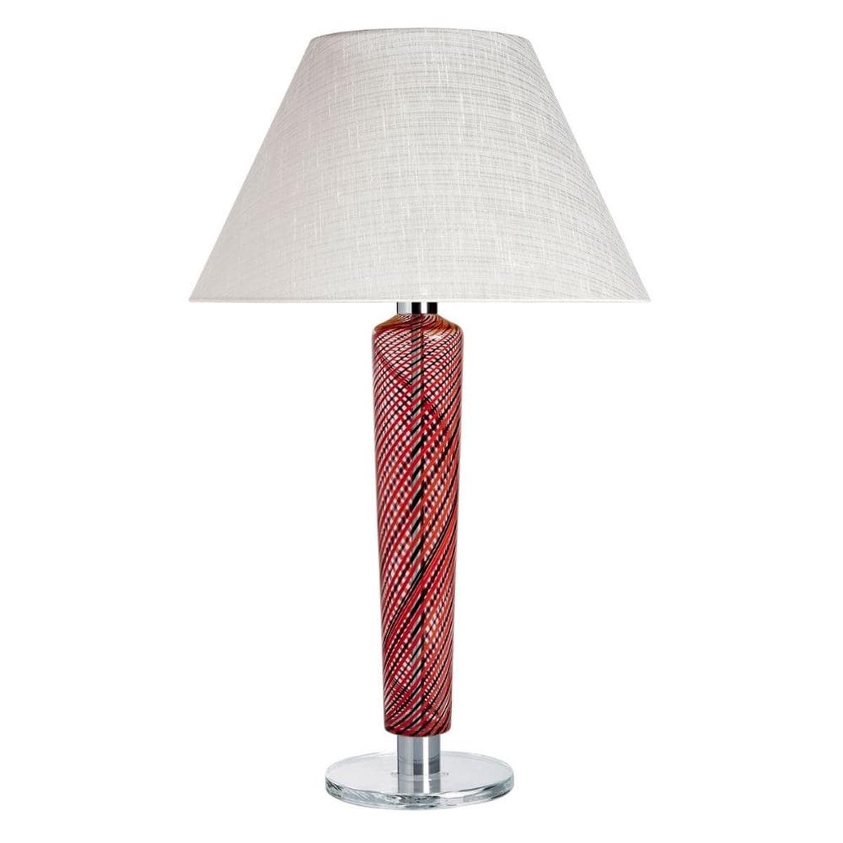Carlo Moretti Faro table lamp black and coral in Murano glass
