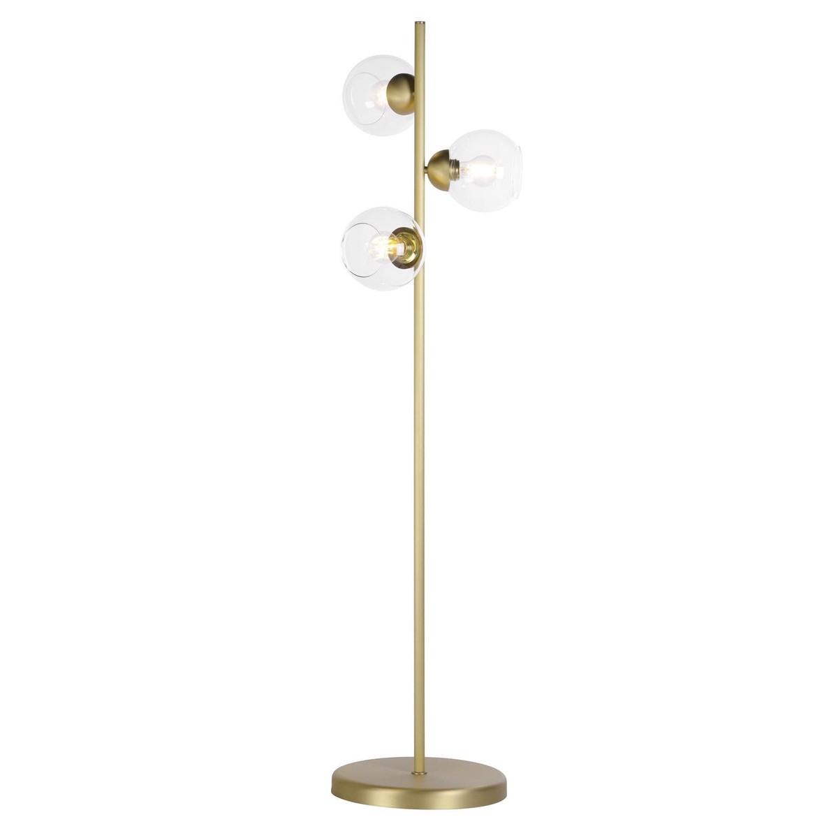 Cosmos 3 Light Floor Lamp- Butter Brass and Glass