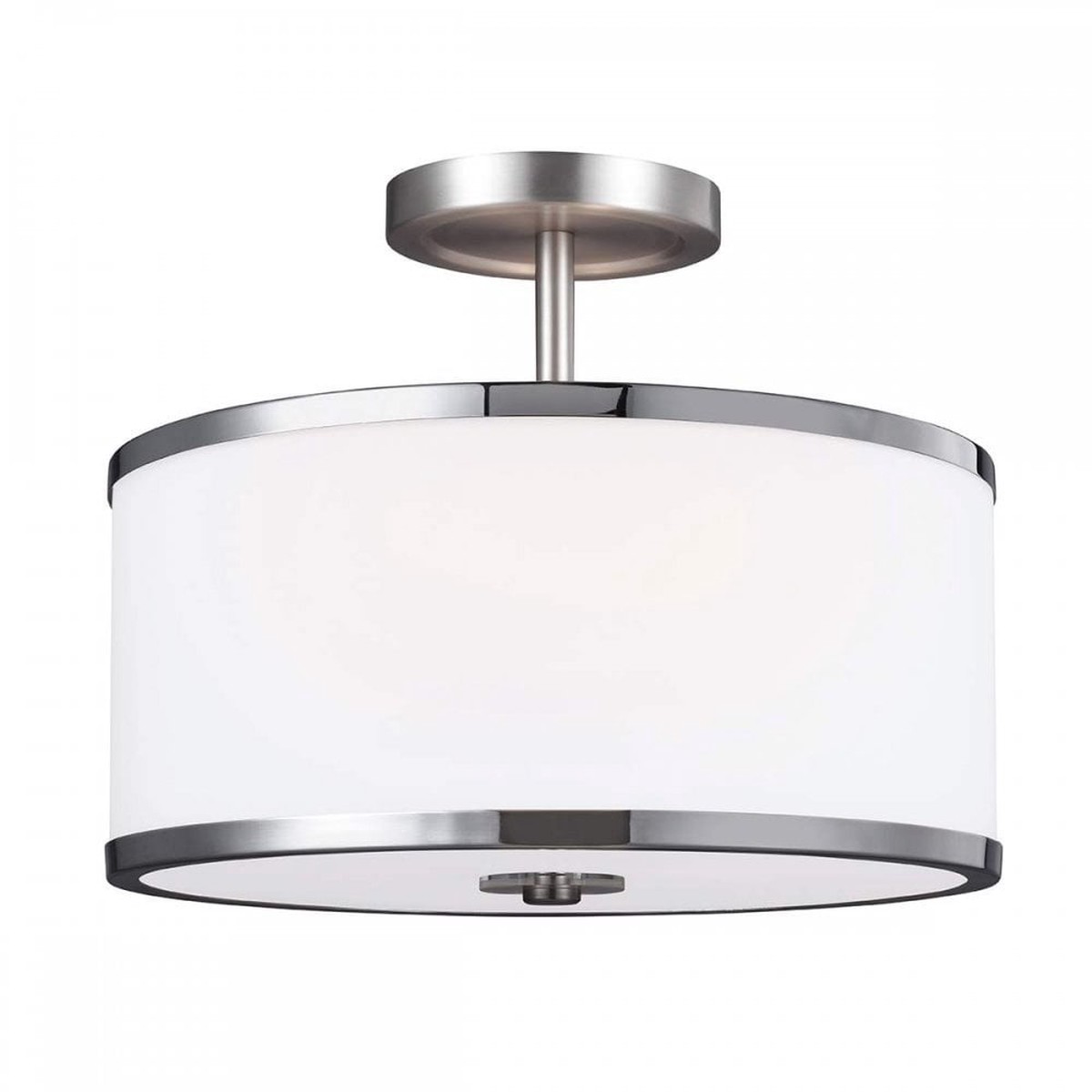 FE-PROSPECT-PARK-SF Prospect Park 2 Light Semi-Flush Satin Nickel with Chrome