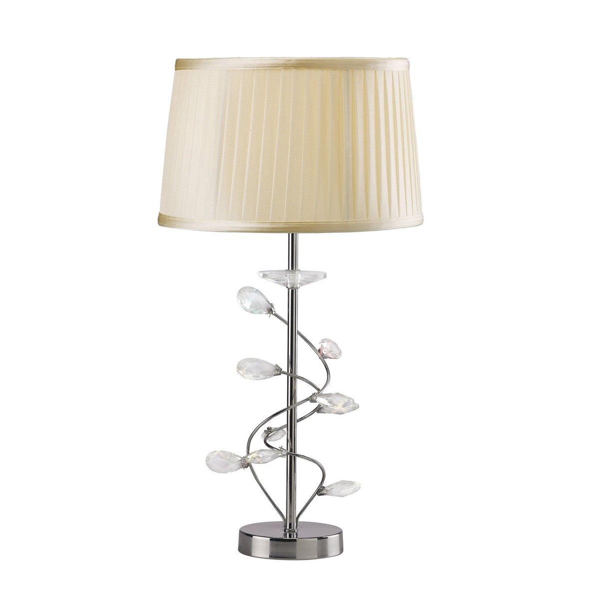 IL31210/CR Willow Table Lamp With Cream Shade 1 Light Polished Chrome/Crystal