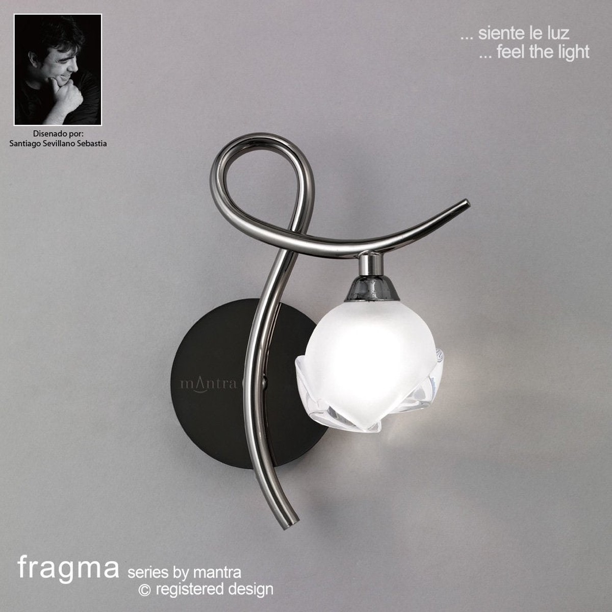 M0818BC/R Fragma Wall Lamp Right 1 Light G9 Black Chrome