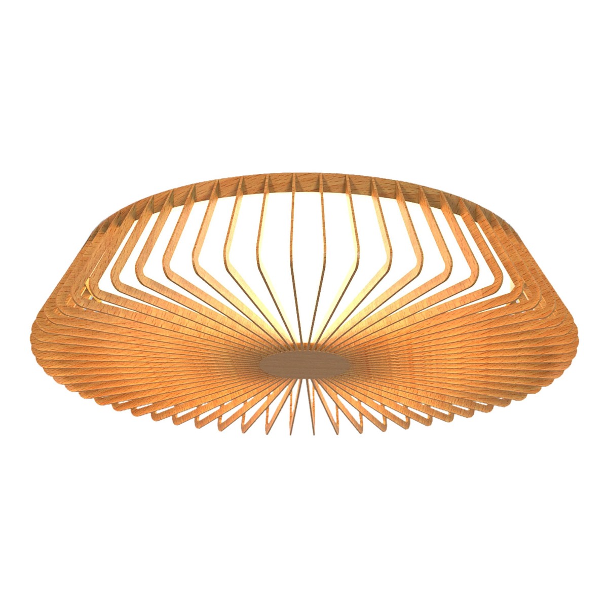 M7964 Himalaya 63cm Round Ceiling (Light Only) 80W LED Remote Control Wood