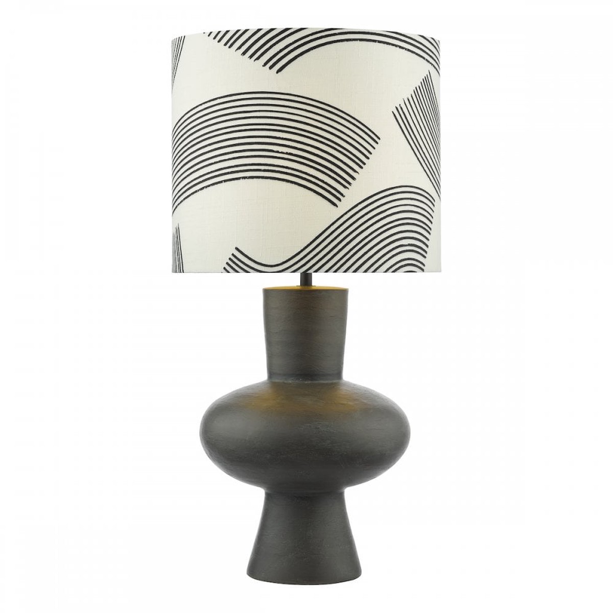 MIH4222 Miho 1 Light Table Lamp Black/Bronze With Shade