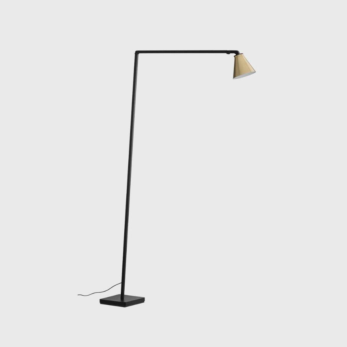 Nemo Lighting Untitled Reading Cone LED floor lamp black with gold burnished diffuser