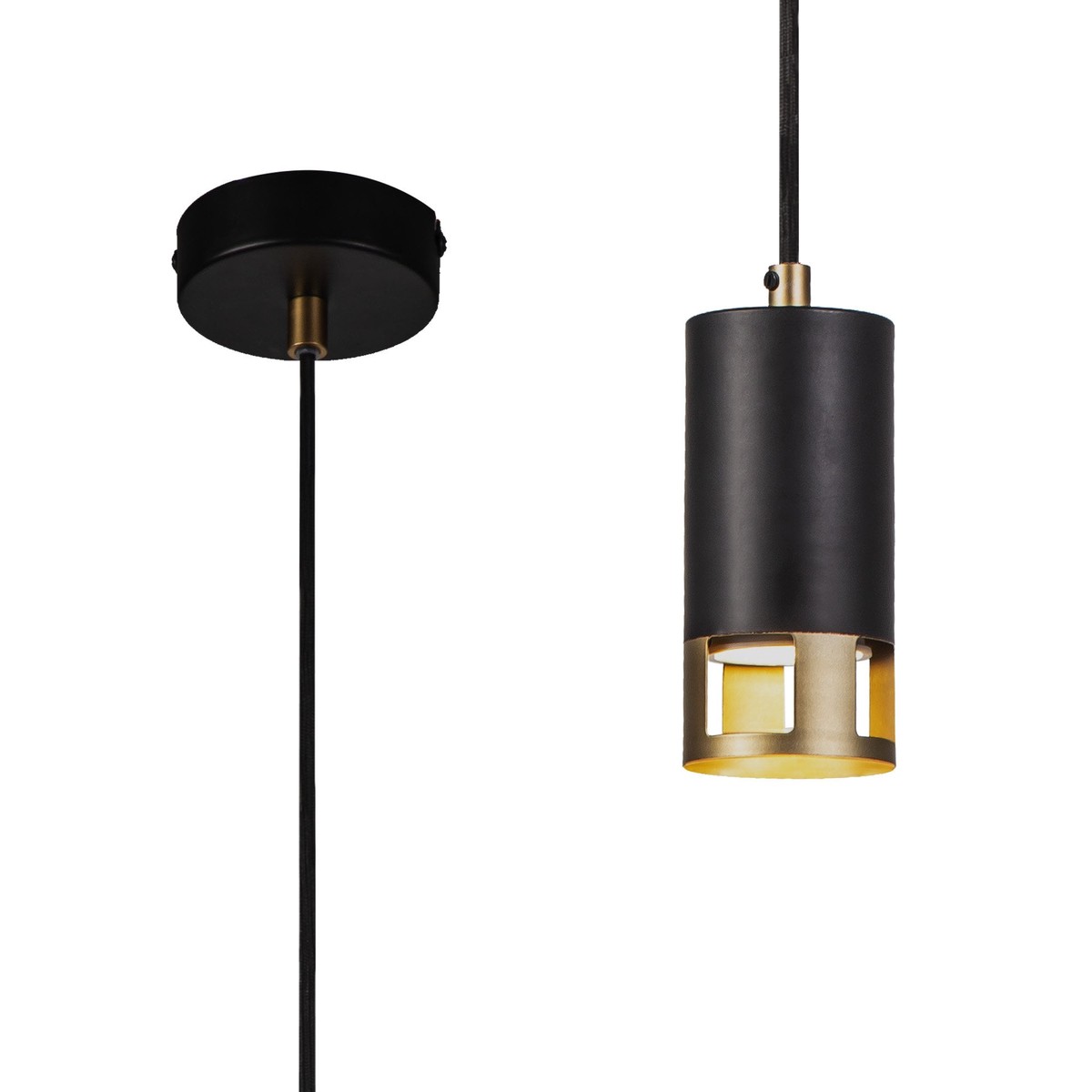 NL71239 Adner 1 Light Pendant Black Painted Gold