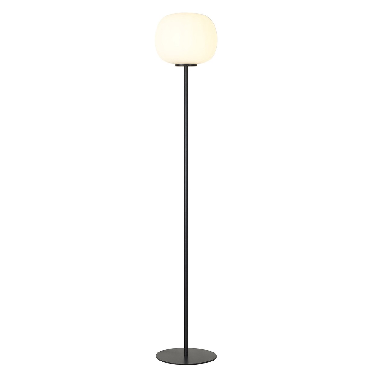 NL86469 Sabus 1 Light Floor Lamp Matt Black Frosted White