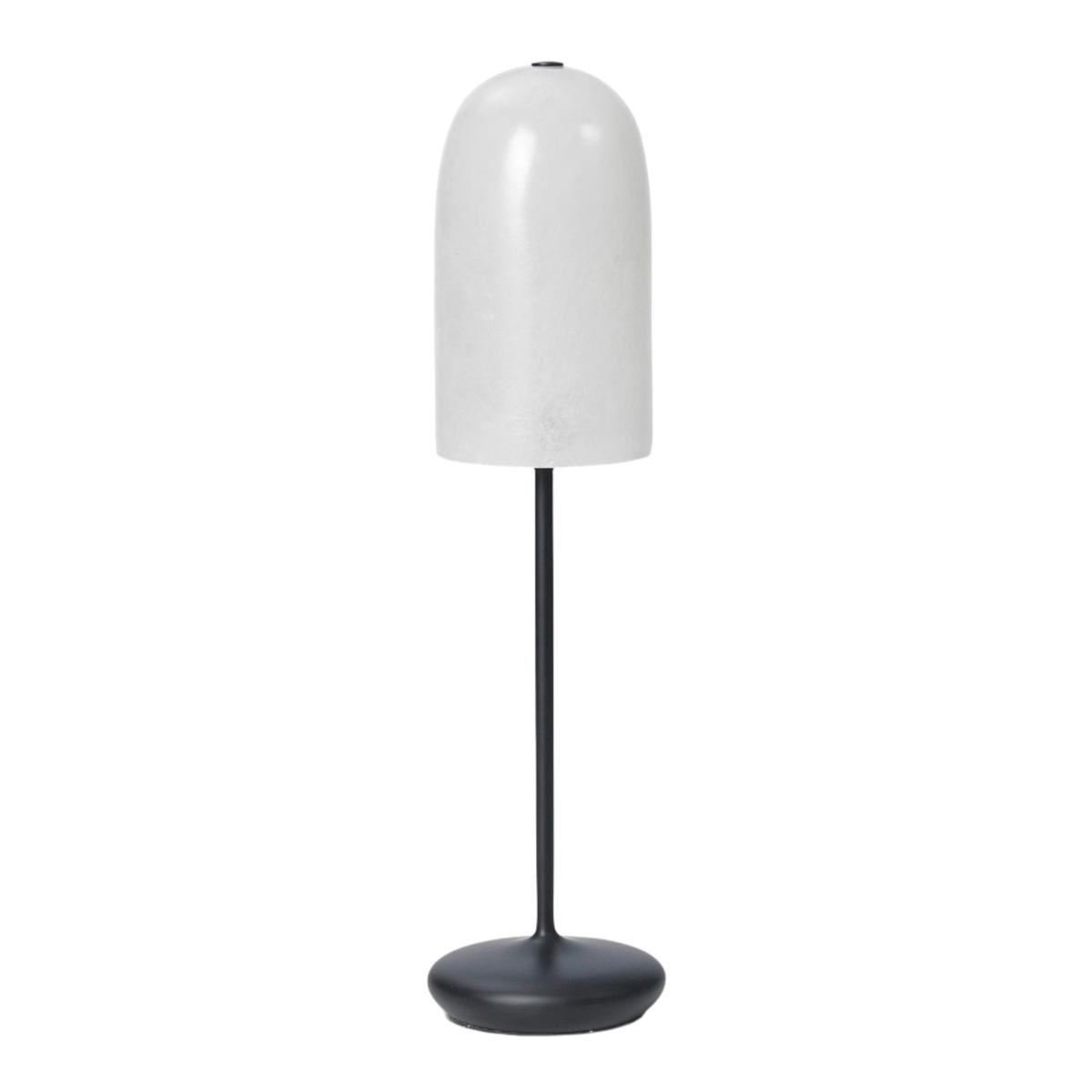 Outdoor table lamp GRY white shade with black base