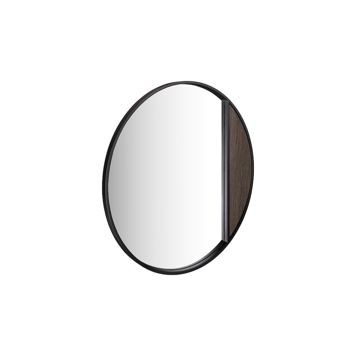 002RAS001 Rasmus Mirror Mocha Veneer and Matt Black 80cm