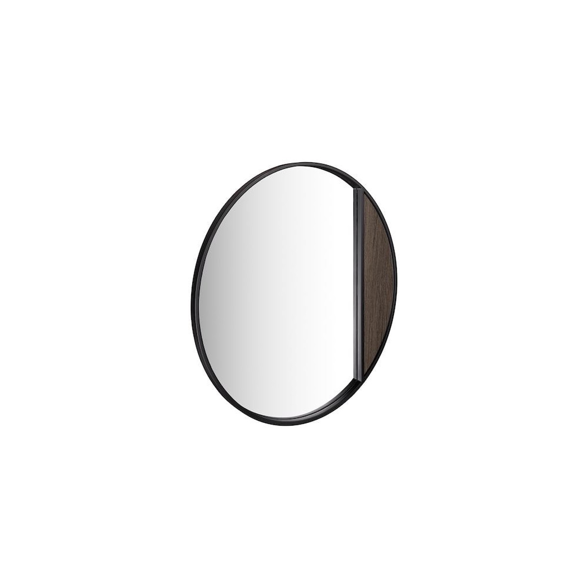 002RAS002 Rasmus Mirror Mocha Veneer and Matt Black 50cm