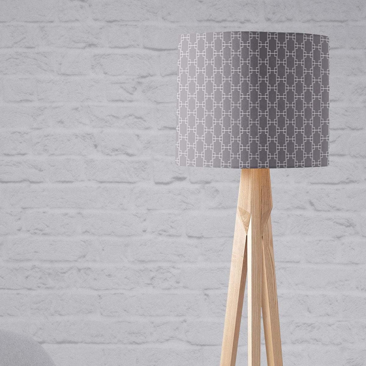 Shadowbright Grey with White Squares Geometric Design Lampshade, Ceiling or Table
