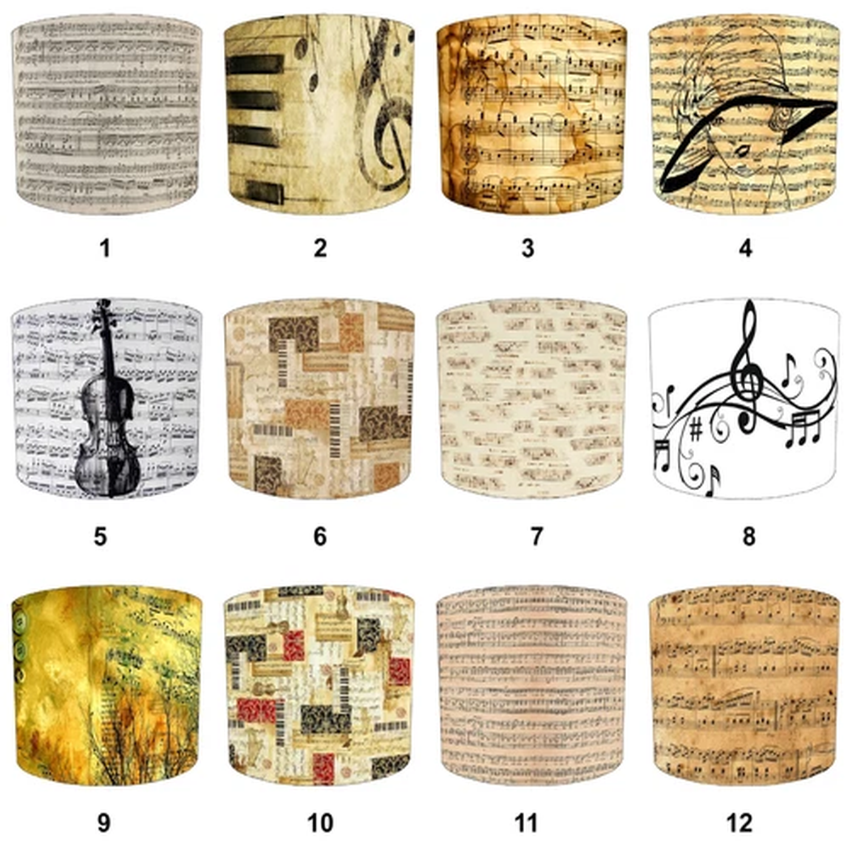 Vintage Sheet Music Score Ceiling Lampshade Table Lamp shade Pendant lampshades
