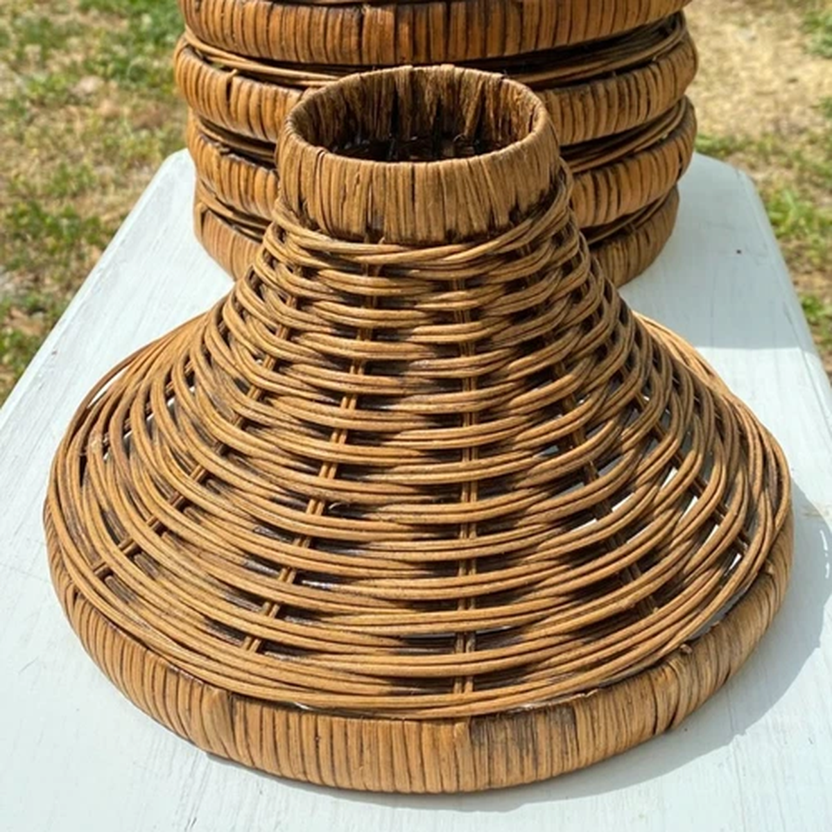 1 Rattan Wicker Lamp Shades for Chandelier Lamp Brown 8″ x 6″ Tapered