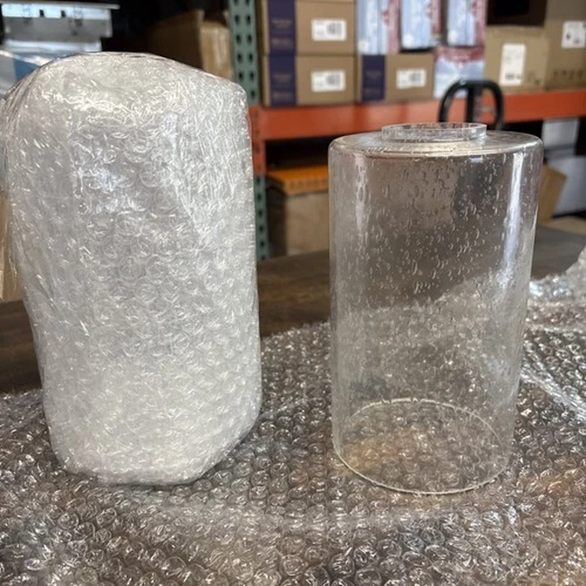 (2 Pack) Clear Seeded Glass Lamp Shades, 5.9 Height, 3.9 Diameter, 1.7 Fitter
