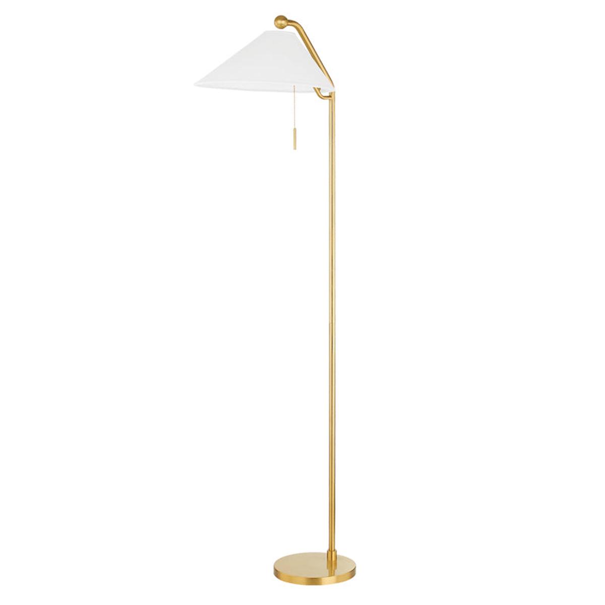 Aisa One Light Floor Lamp Aged Brass