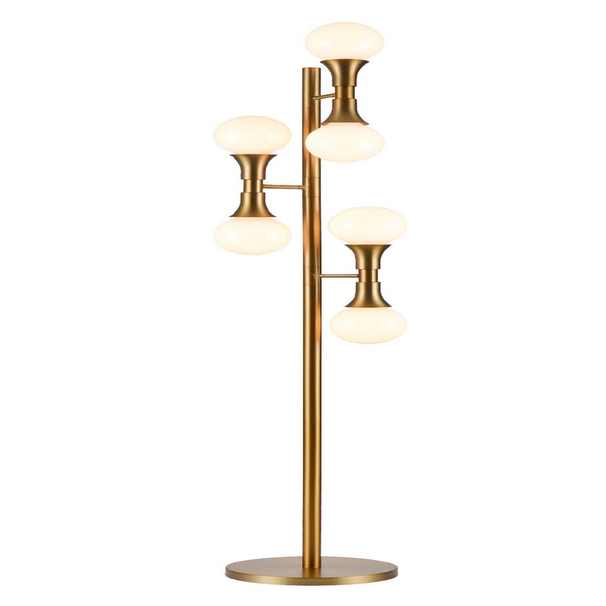 French Quarter Six Light Floor Lamp in Brass