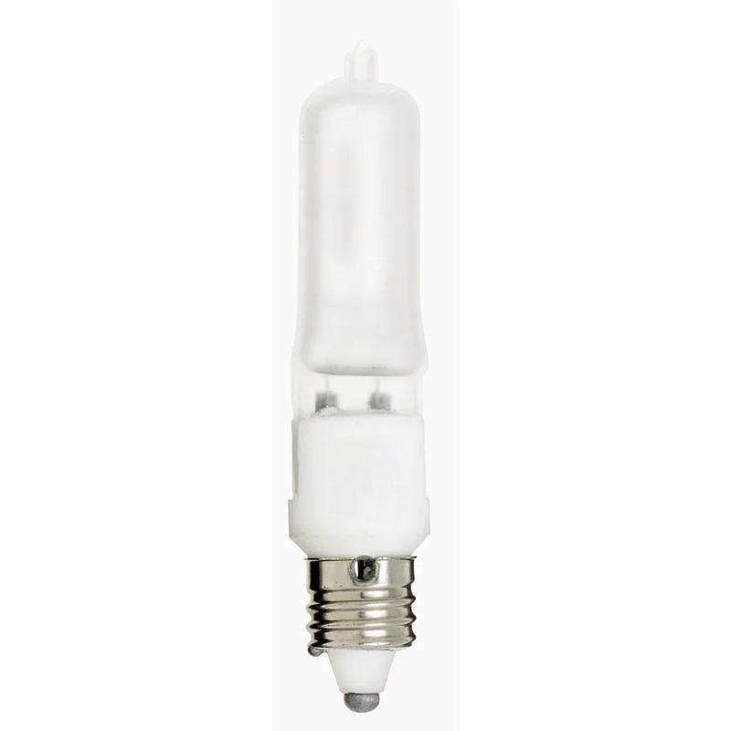 100 Watt – Halogen – T4 – Frosted – 2000 Average rated hours – 1530 Lumens – Mini Candelabra base – 120 Volt –  12 Pack