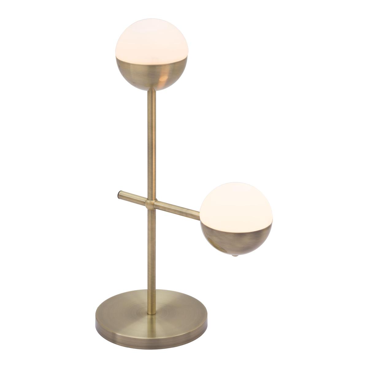 Zuo Waterloo 56050 Table Lamp – White & Bronze