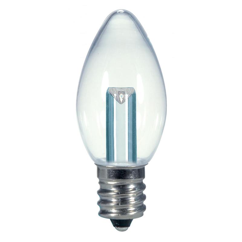 0.5 Watt LED – C7 – Clear – 2700K – Candelabra base – 120 Volt – Carded – 48-Pack