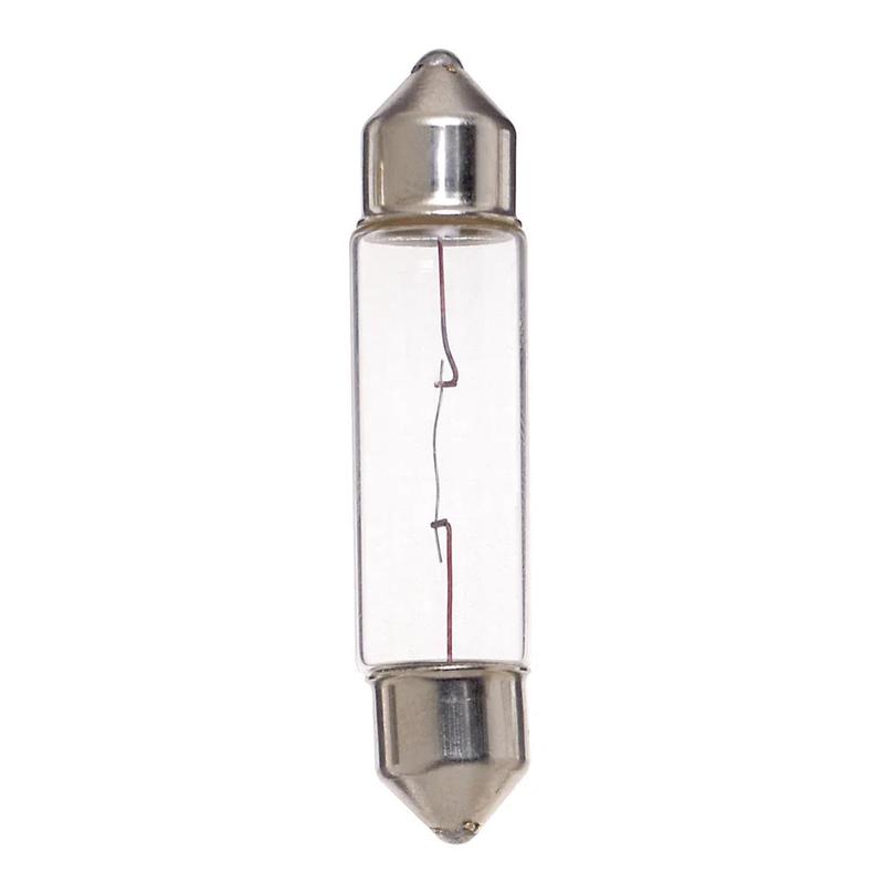 10 Watt miniature – T3 1/4 – 20000 Average rated hours – 120 Lumens – Festoon base – 12 Volt – 10-Pack