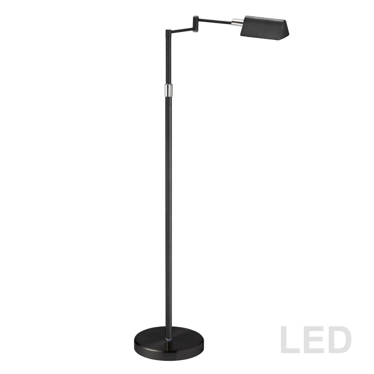 1-light 5w Black LED Swing Arm Floor