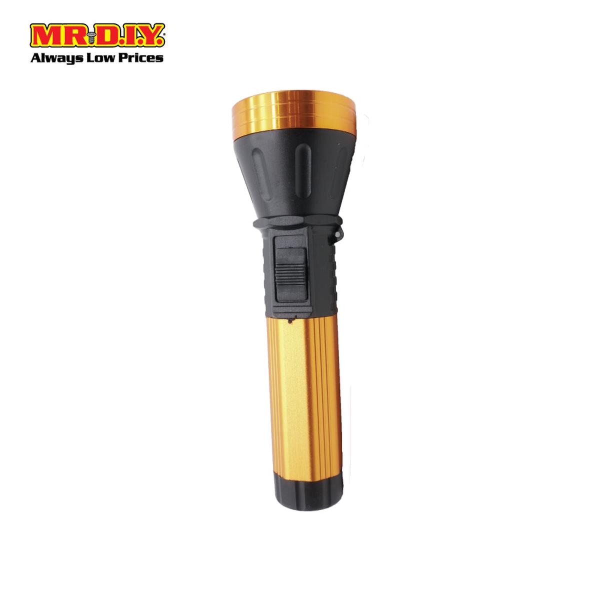 (MrDiy) Rechargeable Aluminium Plastic Led Flashlight Bl-6699 (15Cm) Black