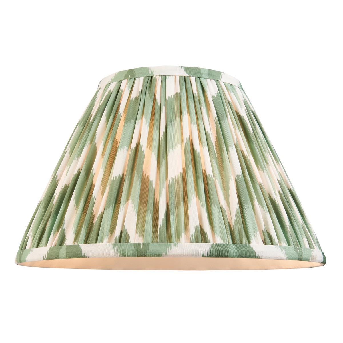 Zigzag 30cm Tapered Shade in Cotswold Green Faux Silk Fabric