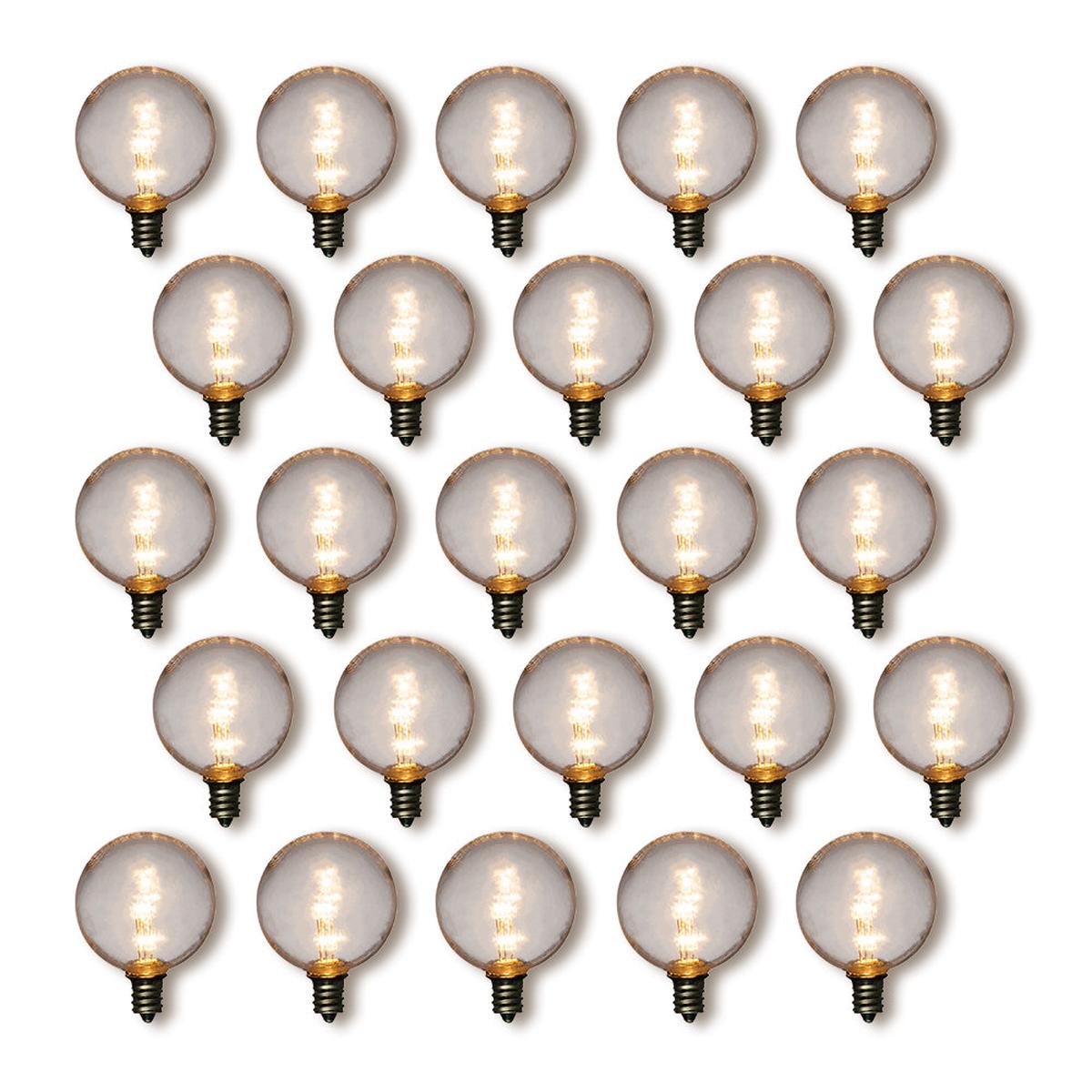 25-Pack Warm White .7-Watt LED G50 Globe Light Bulb, Shatterproof, E12 Candelabra Base