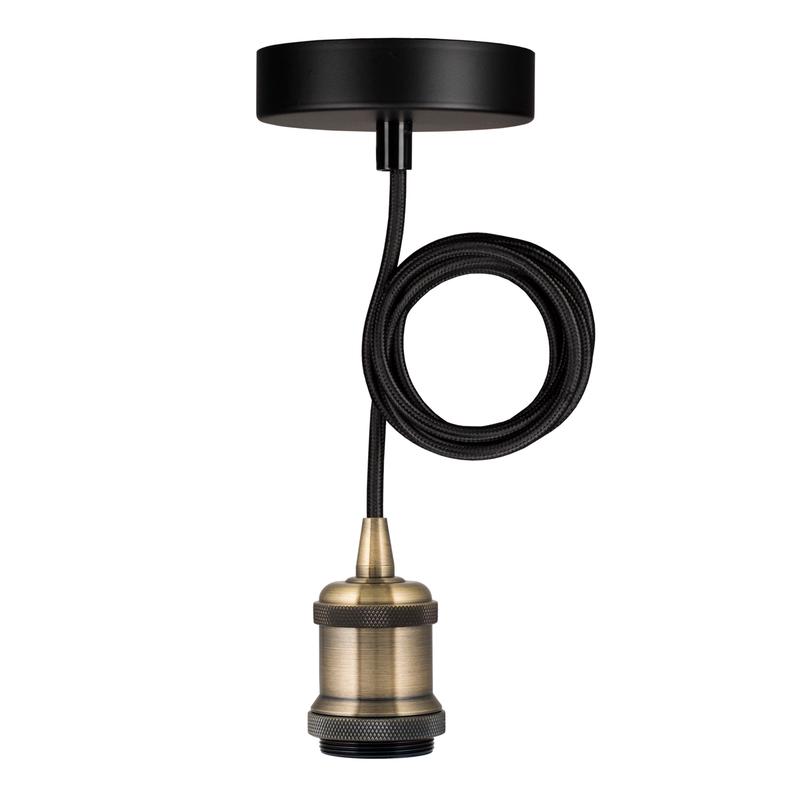 Bailey – 141469 – Pendant Oslo E27 Bronze Antique 1.5M 2C Black