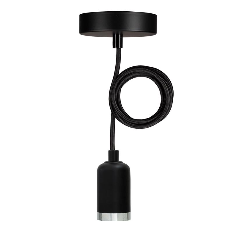 Bailey – 141479 – Pendant Bari E27 Black 1.5M 2C Black