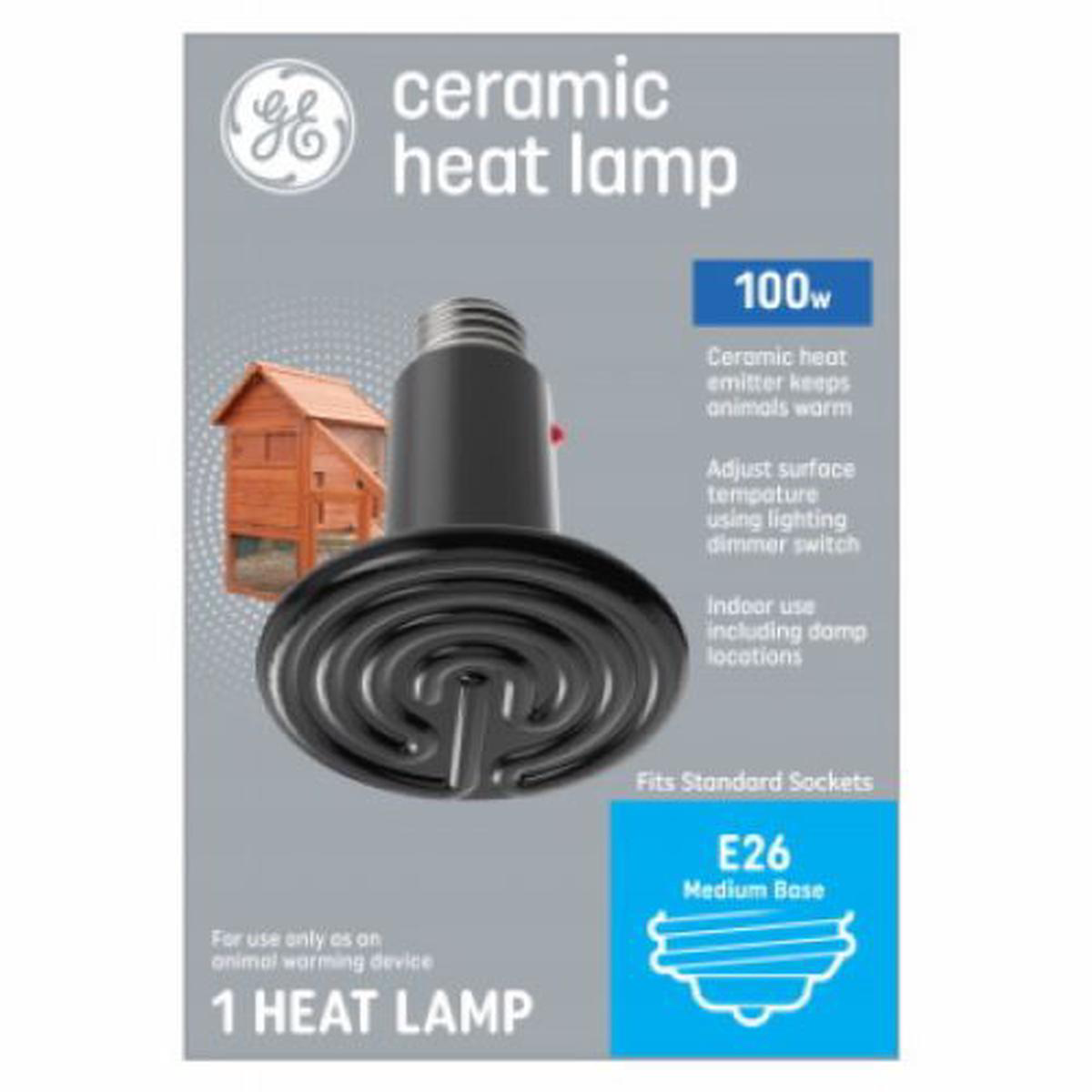 GE 93130228 100-Watt Ceramic Chicken Pet 038 Animal Screw In Socket Heat Lamp 8211 Quantity of 8