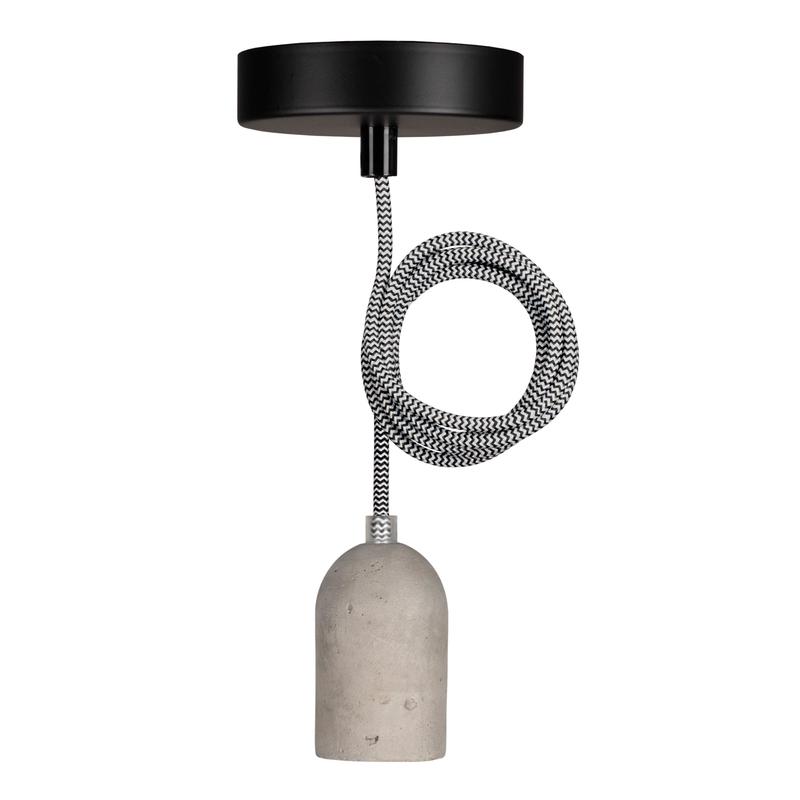 Bailey – 141473 – Pendant Bern E27 Concrete 1.5M 2C Black/White
